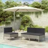 Vidaxl Garden Chairs 3 Pcs With Cushions Poly Rattan Gray, 310192