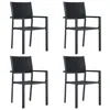 Vidaxl Garden Chairs 4 Pcs Black Plastic Rattan Look, 47890