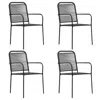Vidaxl Garden Chairs 4 Pcs Cotton Rope And Steel Black, 312156