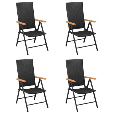 Vidaxl Garden Chairs 4 Pcs Poly Rattan Black, 313106