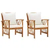Vidaxl Garden Chairs With Cushions 2 Pcs Solid Acacia Wood, 310267