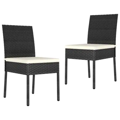 Vidaxl Garden Dining Chairs 2 Pcs Poly Rattan Black, 315106