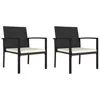 Vidaxl Garden Dining Chairs 2 Pcs Poly Rattan Black, 315110