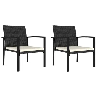 Vidaxl Garden Dining Chairs 2 Pcs Poly Rattan Black, 315110