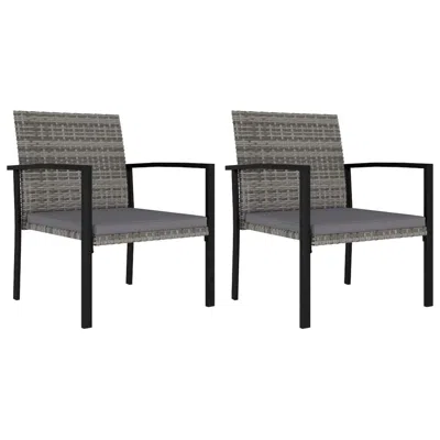 Vidaxl Garden Dining Chairs 2 Pcs Poly Rattan Gray, 315112