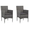 Vidaxl Garden Dining Chairs 2 Pcs Poly Rattan Gray, 46180