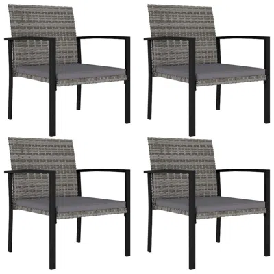 Vidaxl Garden Dining Chairs 4 Pcs Poly Rattan Gray, 315113