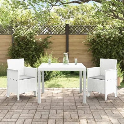 Vidaxl Garden Dining Set 3-piece Set Resin Sturdy Rectangular In Gray
