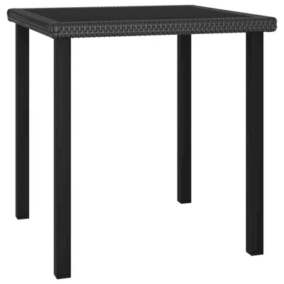 Vidaxl Garden Dining Table Black 27.6"x27.6"x28.7" Poly Rattan, 315114