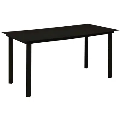 Vidaxl Garden Dining Table Black 59.1"x31.5"x29.1" Steel And Glass, 312162