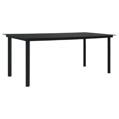 Vidaxl Garden Dining Table Black 74.8"x35.4"x29.1" Steel And Glass, 312163