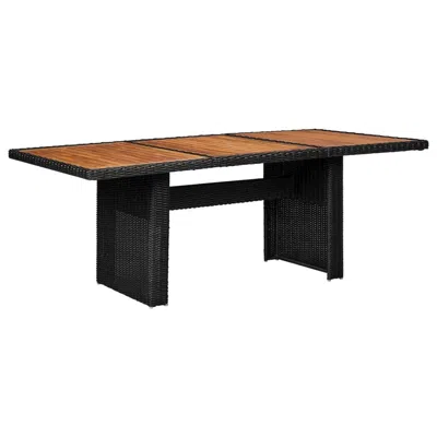 Vidaxl Garden Dining Table Black 78.7"x39.4"x29.1" Poly Rattan, 310144