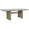 Vidaxl Garden Dining Table Brown 78.7"x39.4"x29.1" Glass And Poly Rattan, 310142