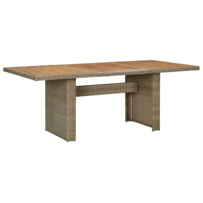 Vidaxl Garden Dining Table Brown 78.7"x39.4"x29.1" Poly Rattan, 310143