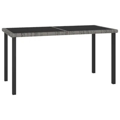Vidaxl Garden Dining Table Gray 55.1"x27.6"x28.7" Poly Rattan, 315118 In Black