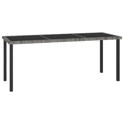 Vidaxl Garden Dining Table Gray 70.9"x27.6"x28.7" Poly Rattan, 315119