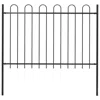 Vidaxl Garden Fence With Spear Top Steel 5.5ft Black, 144931