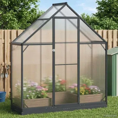 Vidaxl Garden Greenhouse With Door Anthracite 72.24 X 25.00 X 81.50 In