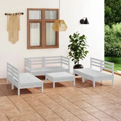 Vidaxl Garden Lounge Set Solid Pinewood Modular In White