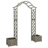 Vidaxl Garden Pergola With Planter Gray Solid Firwood