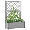 Vidaxl Garden Planter With Trellis 39.4"x16.9"x55.9" Pp Stone Gray