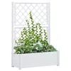 Vidaxl Garden Planter With Trellis 39.4"x16.9"x55.9" Pp White