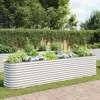 Vidaxl Garden Raised Bed 157.4"x31.4"x31.8" Galvanized Steel Silver, 45511
