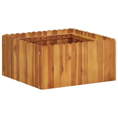 Vidaxl Garden Raised Bed 19.6"x19.6"x9.8" Solid Acacia Wood, 45921 In Brown