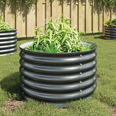 Vidaxl Garden Raised Bed 31.5"x31.5"x17.3" Galvanised Steel Gray, 45530