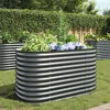 Vidaxl Garden Raised Bed 62.9"x31.4"x31.8" Galvanized Steel Gray, 45524