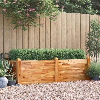 Vidaxl Garden Raised Bed 63"x23.6"x17.3" Solid Wood Acacia In Brown