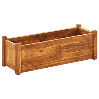 Vidaxl Garden Raised Bed Acacia Wood 29.9"x10.9"x9.8", 41771 In Brown