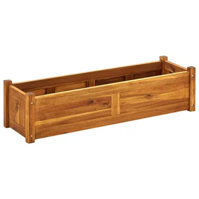 Vidaxl Garden Raised Bed Acacia Wood 39.4"x11.8"x9.8", 42566 In Neutral