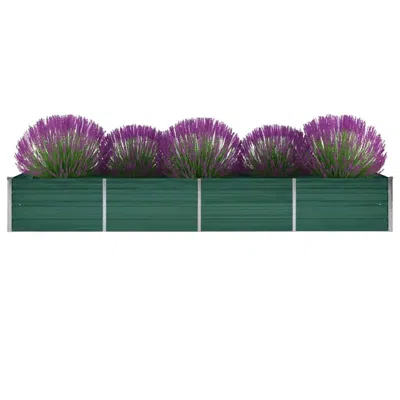 Vidaxl Garden Raised Bed Galvanized Steel 126"x31.5"x17.7" Green, 44847