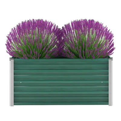 Vidaxl Garden Raised Bed Galvanized Steel 39.4"x15.7"x17.7" Green, 44855