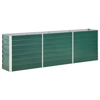 Vidaxl Garden Raised Bed Galvanized Steel 94.5"x15.7"x30.3" Green