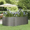 Vidaxl Garden Raised Bed Gray 83.5"x55.1"x26.8" Powder-coated Steel