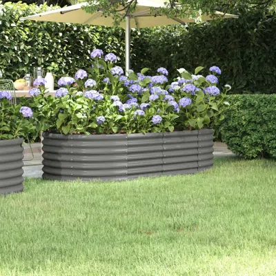 Vidaxl Garden Raised Bed Powder-coated Steel 59.8"x31.5"x14.2" Gray