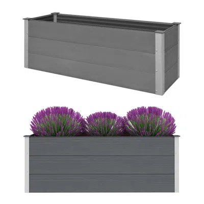 Vidaxl Garden Raised Bed Wpc 59.1" X 19.7" X 21.3" Gray