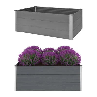 Vidaxl Garden Raised Bed Wpc 59.1"x39.4"x21.3" Gray