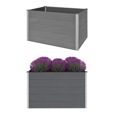Vidaxl Garden Raised Bed Wpc 59.1"x39.4"x35.8" Gray
