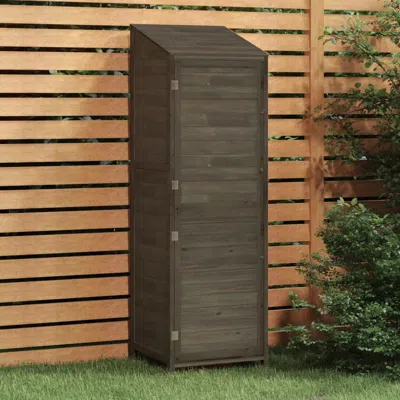 Vidaxl Garden Shed Anthracite 21.7"x20.5"x68.7" Solid Wood Fir In Brown
