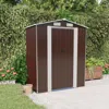 Vidaxl Garden Shed Dark Brown 75.6"x42.5"x87.8" Galvanized Steel