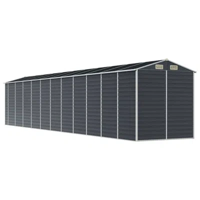 Vidaxl Garden Shed Galvanized Steel Large Garden Shed In Gray