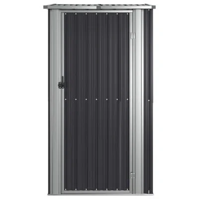 Vidaxl Garden Shed Galvanized Steel, Plastic Medium Garden Shed In Anthracite