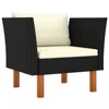Vidaxl Garden Sofa Poly Rattan And Solid Eucalyptus Wood 5764