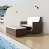 Vidaxl Garden Sofa Poly Rattan Brown, 43070