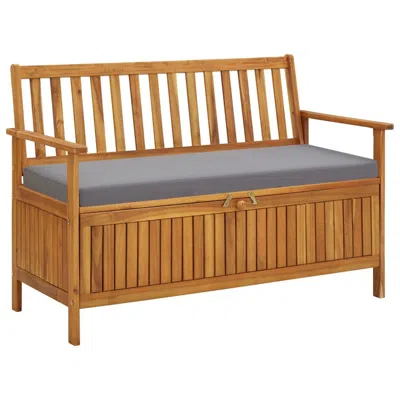 Vidaxl Garden Storage Bench 47.2" Solid Acacia Wood, 310276 In Brown