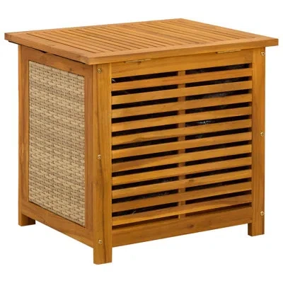 Vidaxl Garden Storage Box 185 L Solid Acacia Wood Beige
