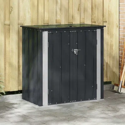 Vidaxl Garden Storage Box Black 39.96 X 22.44 X 39.57 In Steel